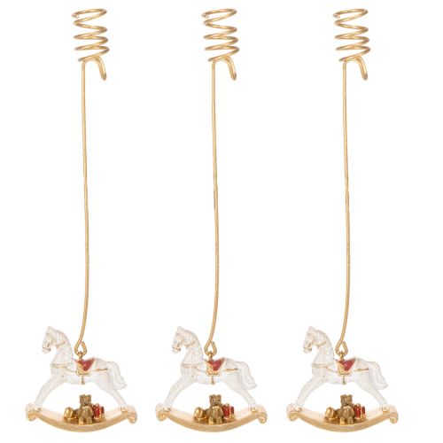 Porte-bougies de Noël en forme de cheval à bascule 20 cm, lot de 3 | Floristik24.be