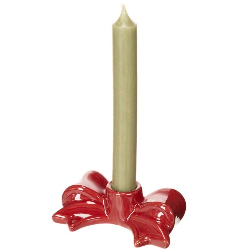 Bougeoirs rouges en forme de nœud pour bougies coniques de 11 cm, 2 pièces | Floristik24.be