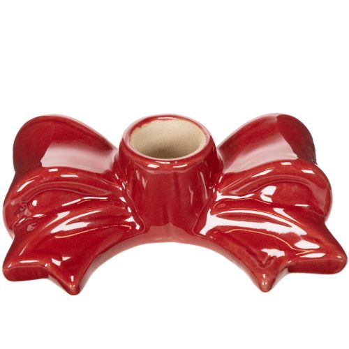 Bougeoirs rouges en forme de nœud pour bougies coniques de 11 cm, 2 pièces | Floristik24.be