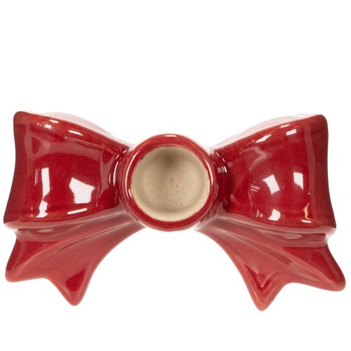 Bougeoirs rouges en forme de nœud pour bougies coniques de 11 cm, 2 pièces | Floristik24.be
