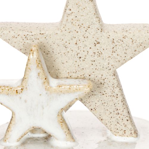 Bougeoirs en céramique en forme d'étoile, décoration de Noël, 11 cm, lot de 2 | Floristik24.be