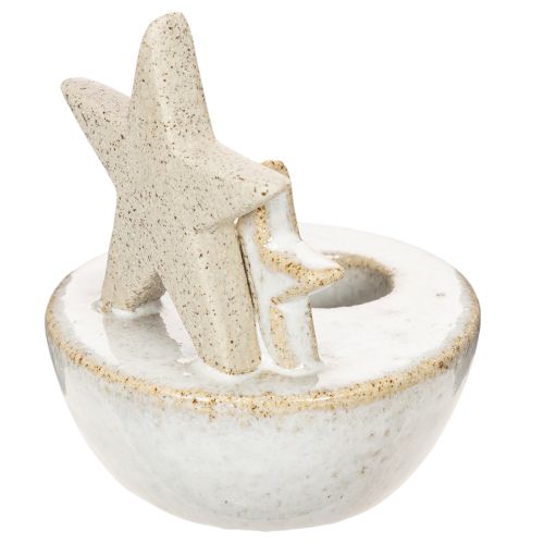 Bougeoirs en céramique en forme d'étoile, décoration de Noël, 11 cm, lot de 2 | Floristik24.be