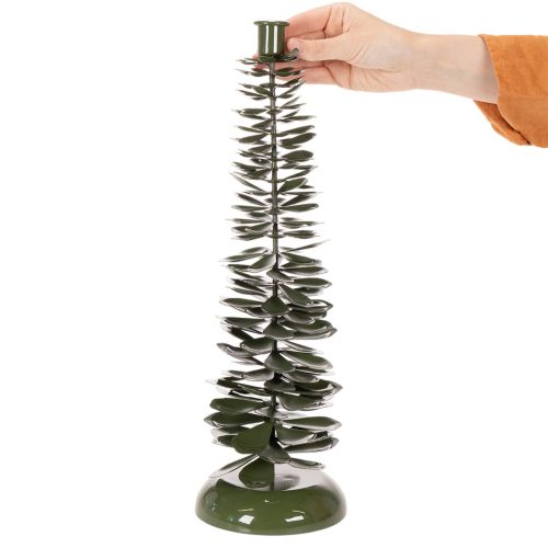 Bougeoir en forme de sapin de Noël, métal vert, 45 cm | Floristik24.be