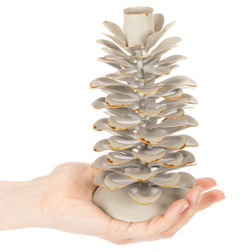 Bougeoir en forme de pomme de pin pour bougies coniques, 17 cm | Floristik24.be