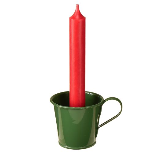 Bougeoir conique coupe bougeoir vert foncé H6cm 6pcs
