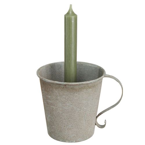Article Bougeoir conique coupe vintage décoratif gris Ø11cm H11cm