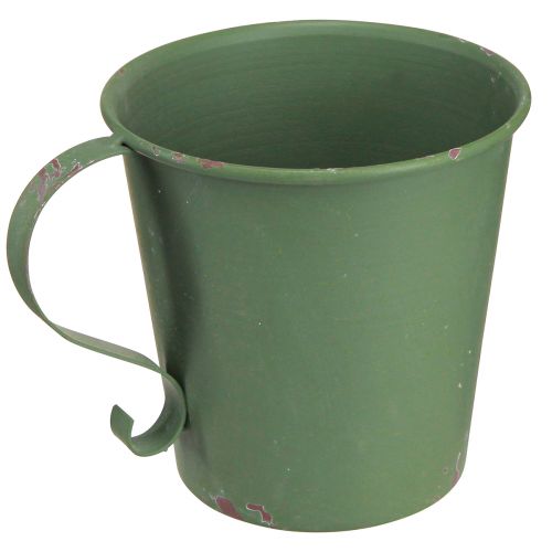 Article Bougeoir conique coupe vintage décoratif métal vert Ø11cm H11cm