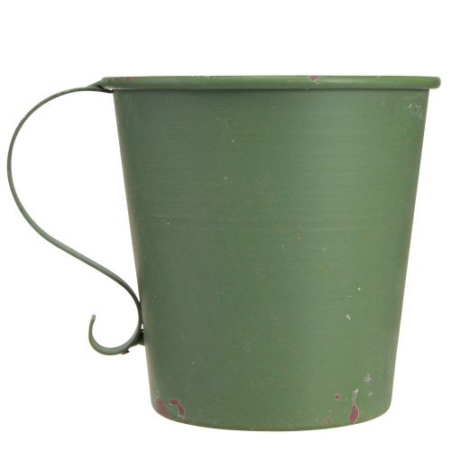 Article Bougeoir conique coupe vintage décoratif métal vert Ø11cm H11cm