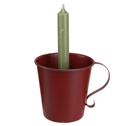 Article Bougeoir conique coupe vintage décoratif rouge vin Ø11cm H11cm