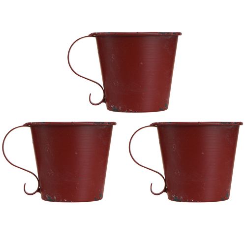 Article Bougeoir conique coupe vintage décoratif rouge vin Ø9,5cm H8cm 3pcs