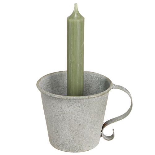 Article Bougeoir conique bougeoir coupe vintage métal gris Ø9,5cm H8cm 3pcs