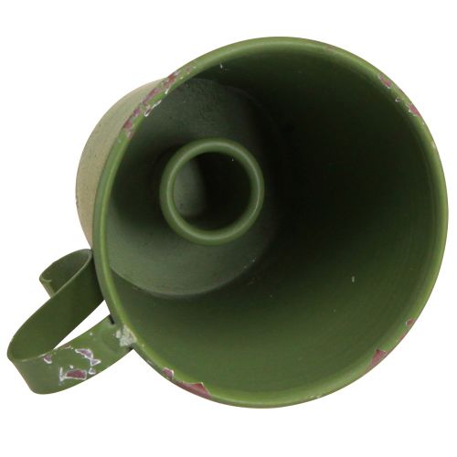 Article Bougeoir bâton coupe vintage décoration métal vert Ø9,5cm H8cm 3pcs