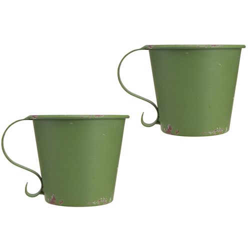 Article Bougeoir bâton coupe vintage métal vert Ø7cm H6cm 2pcs