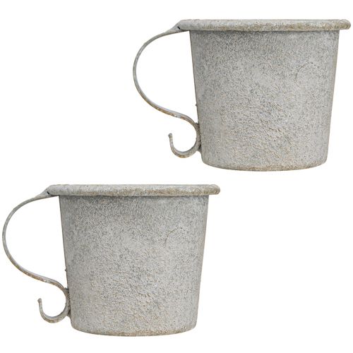 Article Bougeoir conique coupe vintage métal gris Ø7cm H6cm 2pcs