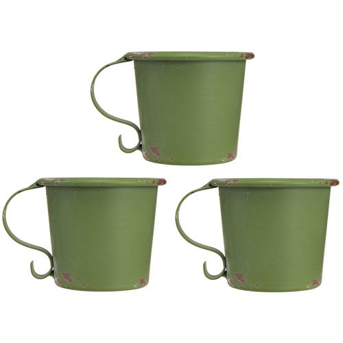 Article Bougeoir bâton coupe vintage décoration métal vert Ø9,5cm H8cm 3pcs