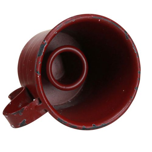 Article Bougeoir conique coupe vintage métal vin rouge Ø7cm H6cm 2pcs
