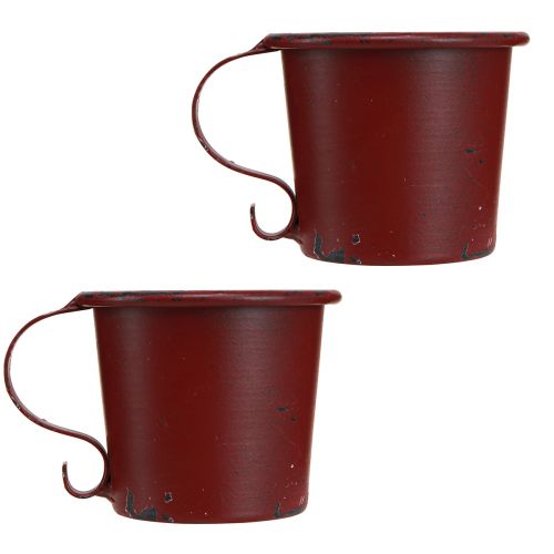 Article Bougeoir conique coupe vintage métal vin rouge Ø7cm H6cm 2pcs