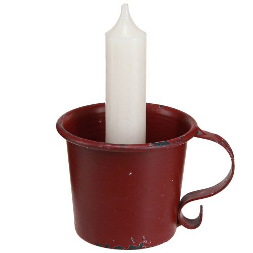 Article Bougeoir conique coupe vintage métal vin rouge Ø7cm H6cm 2pcs