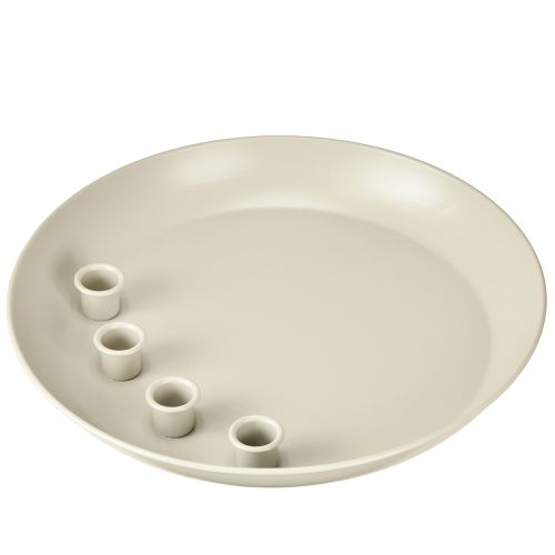 Bougeoir conique pour 4 bougies, coupe à bougie, métal gris, Ø30cm