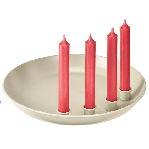 Article Bougeoir conique pour 4 bougies, coupe à bougie, métal gris, Ø30cm
