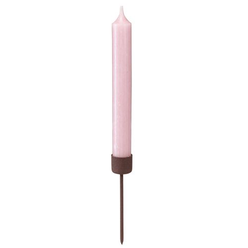 Article Bougeoir à piquer pour chandelle Marron rouille H10,5cm 12 pcs