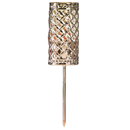 Article Bougeoir bâton à brancher doré Ø24mm H10cm 4 pcs
