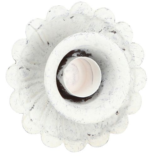 Floristik24 Bougeoir à piquer pour chandelles Blanc Ø8,5cm H4cm 4pcs