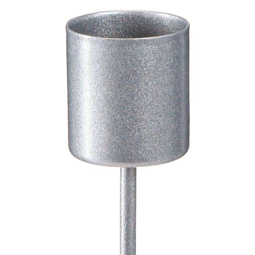 Article Bougeoir à piquer Pour chandelles Gris argenté H11cm 16 pcs