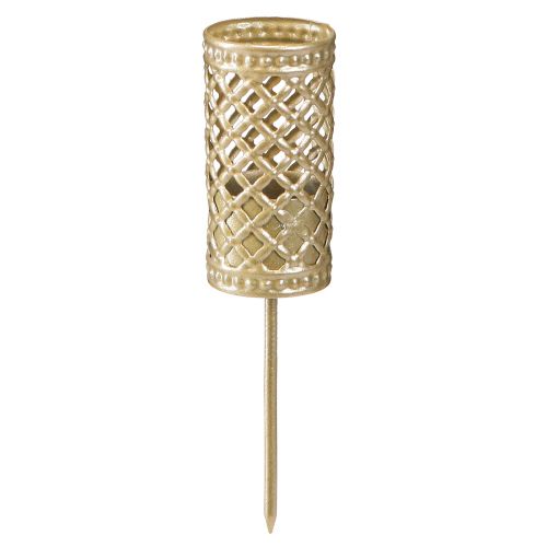 Article Bougeoir pour chandelle à piquer Or mat Ø24mm H10cm 4 pcs
