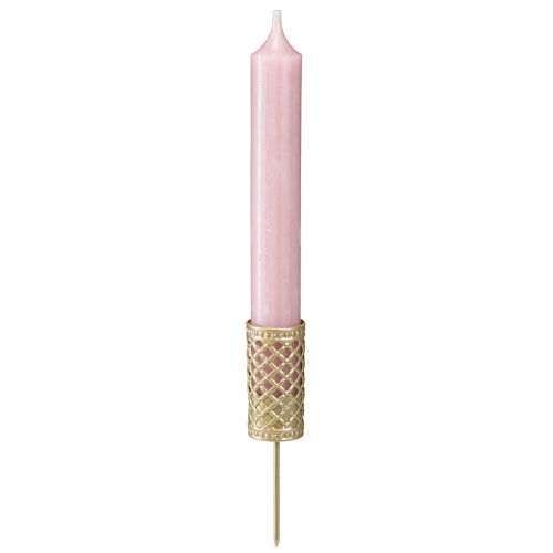 Article Bougeoir pour chandelle à piquer Or mat Ø24mm H10cm 4 pcs