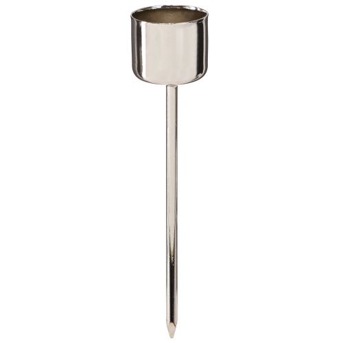 Floristik24 Bougeoir bâton à brancher argent Ø22mm 10,5cm 12 pcs