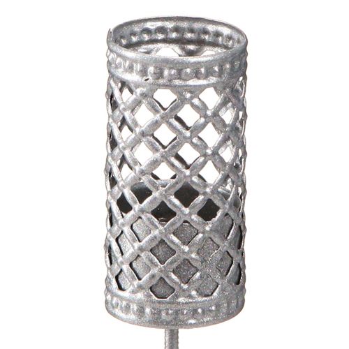 Article Bougeoir à piquer Pour chandelle Gris argenté Ø24mm H10cm 4 pcs