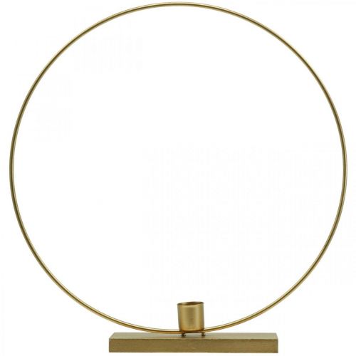 Floristik24 Anneau décoratif bougeoir métal Deco Loop Doré Ø30cm