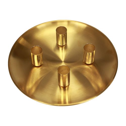 Floristik24 Bougeoir bâton doré Ø2,5cm bougeoir métal Ø23cm