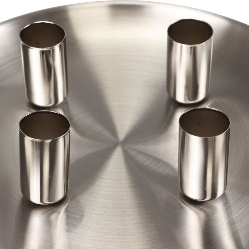 Floristik24 Bougeoir bâton argent Ø2,5cm bougeoir métal Ø23cm
