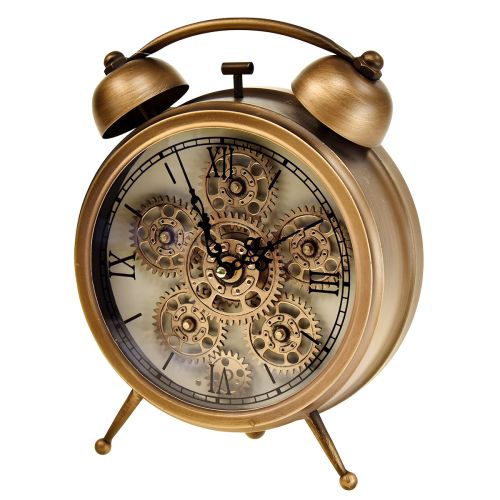 Article Horloge Steampunk avec réveil à chiffres romains 23x8x29,5cm