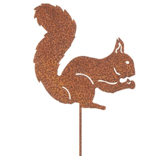 Tuteur de jardin décoratif rouille écureuil pour parterre et pot de fleurs 52 cm, lot de 2 | Floristik24.be