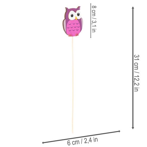Tuteurs en bois en forme de hibou pour bouquets de fleurs et pots de fleurs, 31 cm, lot de 12 | Floristik24.be