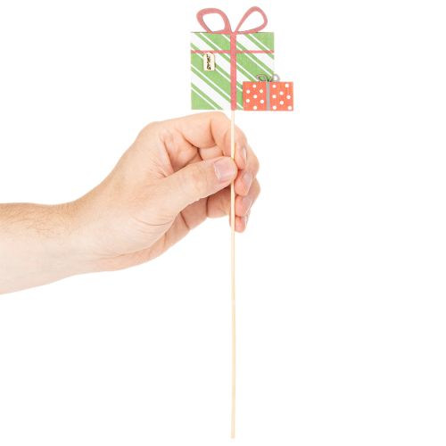 Coffret cadeau d'étiquettes pour plantes, design en bois, 31 cm, 12 pièces | Floristik24.be
