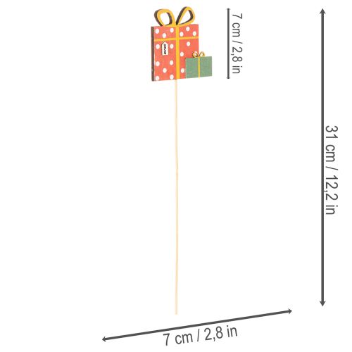 Coffret cadeau d'étiquettes pour plantes, design en bois, 31 cm, 12 pièces | Floristik24.be