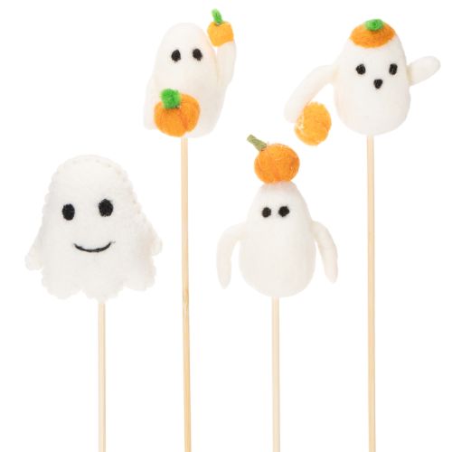 Figurines de fantômes sur bâtonnets en bois, décoration d'Halloween, 54 cm, lot de 8