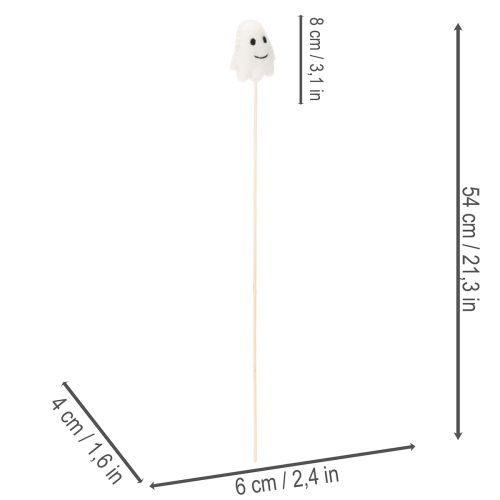 Figurines de fantômes sur bâtonnets en bois, décoration d'Halloween, 54 cm, lot de 8 | Floristik24.be