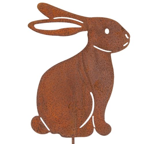 Piquet de jardin en métal en forme de lapin de Pâques, pour une décoration printanière élégante en extérieur, 80 cm