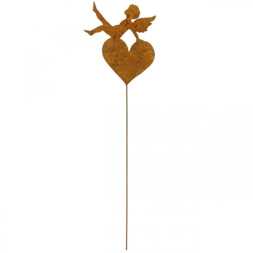 Floristik24 Piquet de jardin décoration patine coeur ange de Noël 14,5cm