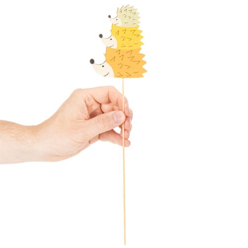 Tuteurs décoratifs pour jardin - Famille de hérissons colorés - 34 cm, lot de 12 | Floristik24.be