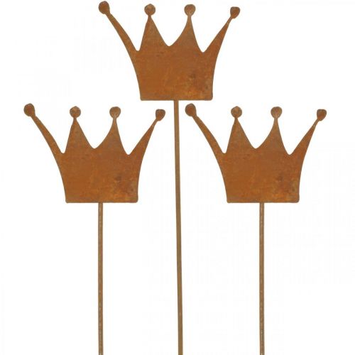 Article Piquet de jardin couronne décorative patinée décoration métal 9,5x7cm 6 pcs