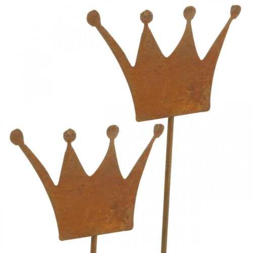 Article Piquet de jardin couronne décorative patinée décoration métal 9,5x7cm 6 pcs