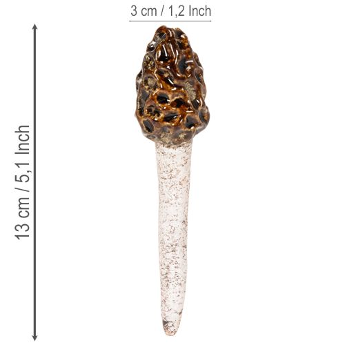 Morilles artificielles décoratives à piquer pour pots de fleurs et tables, 13 cm, lot de 2 | Floristik24.be