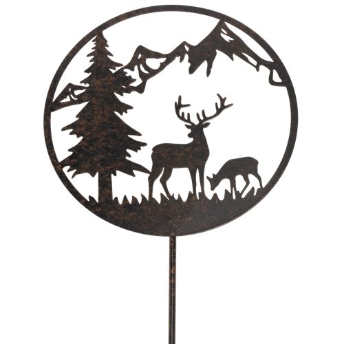 Piquet décoratif, animaux de la forêt, cerf et pin, 100 cm acheter | Floristik24.be