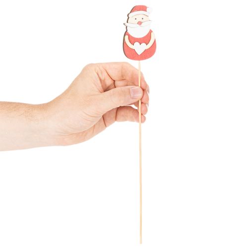 Tuteurs décoratifs Père Noël pour compositions florales et plantes en pot, 31 cm, lot de 12 | Floristik24.be